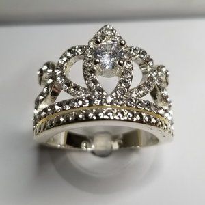 Charter Club Silver Plated Princess Tiara Ring Size 8